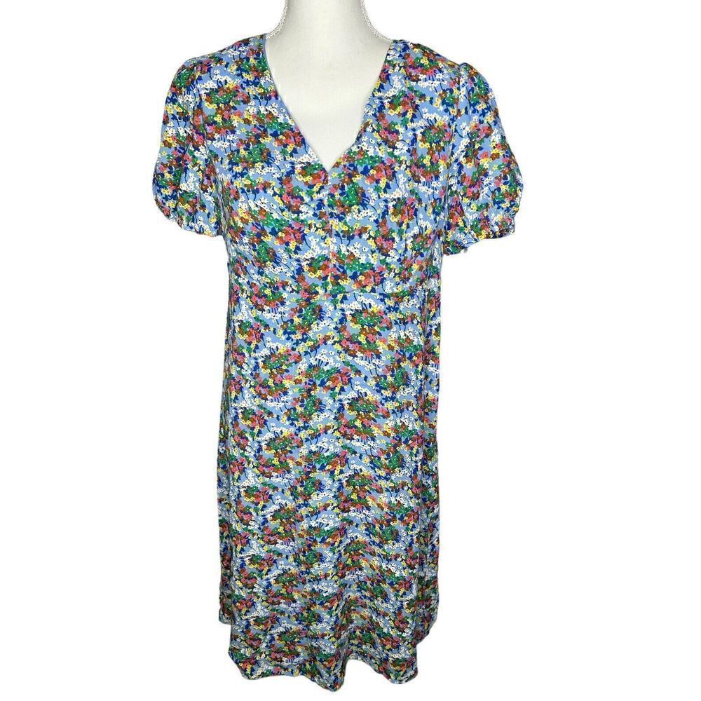 Boden Tessa Midi Dress French Navy Broad Bean Floral Ditsy Dress Size 10P
